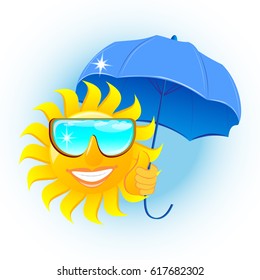 sun holding an umbrella