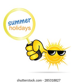 sun with holidays summer color vector