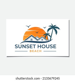 SUN, HOME AND BEACH LOGO DESIGN