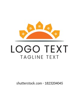 Sun home logo design for business