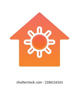 sun home logo gradient design template icon element