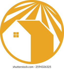 sun homes logo vector design line