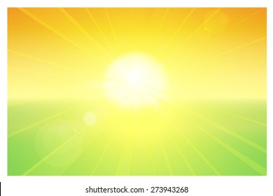 The sun and the horizon. Sunset
