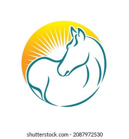 Sun Horse for Logo Design