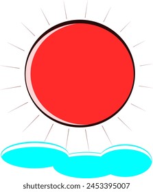 sun, hot air, summer concept of nature conservation, global warming, vector Cute cartoon illustration