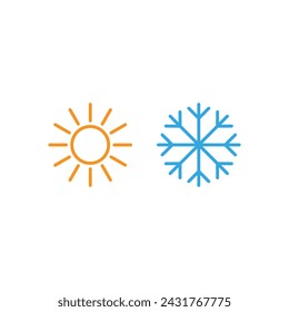 Sun Hot and Cold Icon Logo Design Konzept Idee