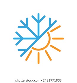 sun hot and cold logo design concept idea