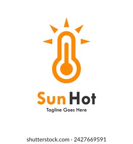 Sun hot design logo template illustration