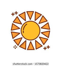 sun hot fill style icon vector illustration design