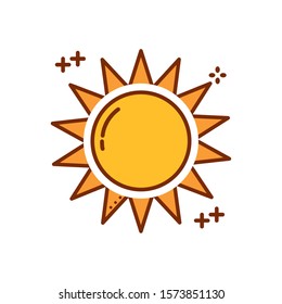 sun hot fill style icon vector illustration design
