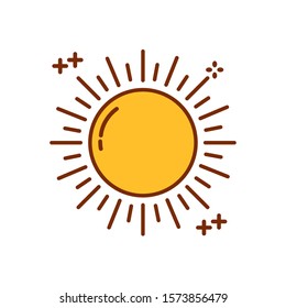 sun hot fill style icon vector illustration design