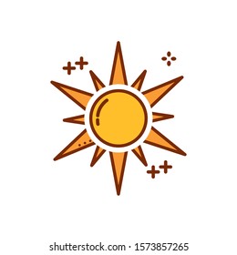 sun hot fill style icon vector illustration design