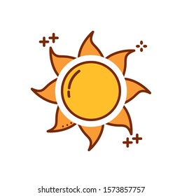 sun hot fill style icon vector illustration design