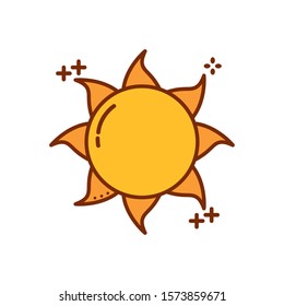 sun hot fill style icon vector illustration design