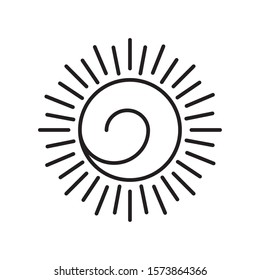 sun hot line style icon vector illustration design
