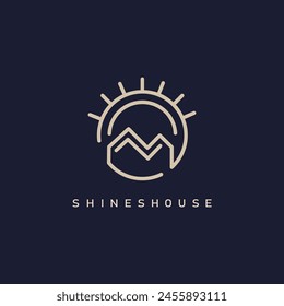 sun and house icon vector illustration concept design template web
