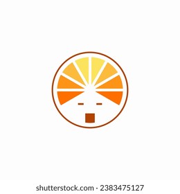 Sun house logo design. Minimal people house logo. Vector real estate building icon sign. Sunrise logo. Solar energy logotype