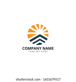 Sun House logo design. Real estate Modern and elegant style design.