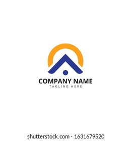 Sun House logo design. Real estate Modern and elegant style design.