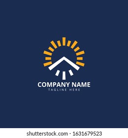 Sun House logo design. Real estate Modern and elegant style design.
