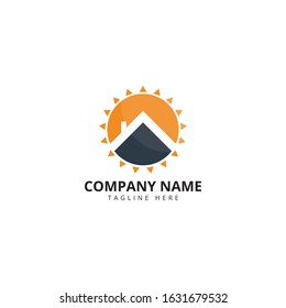 Sun House logo design. Real estate Modern and elegant style design.