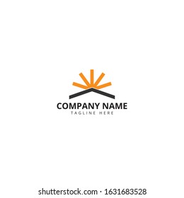 Sun House logo design. Real estate Modern and elegant style design.