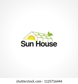 sun house logo vector, icon, element, and template