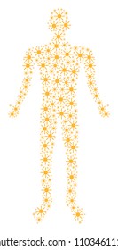 Sun human avatar. Vector sun icons are organized into male mosaic.