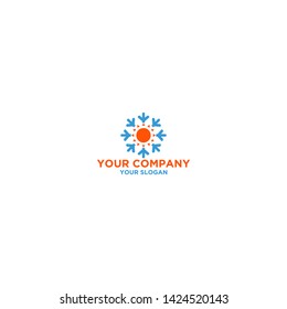 Sun HVAC logo design vector