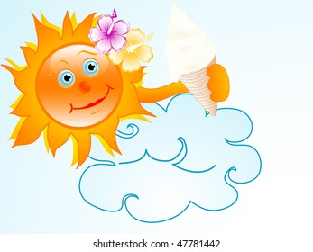 Sun with ice cream