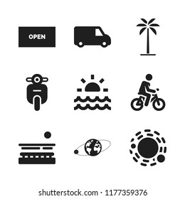 sun icon. 9 sun vector icons set. open, solar system and biking icons for web and design about sun theme