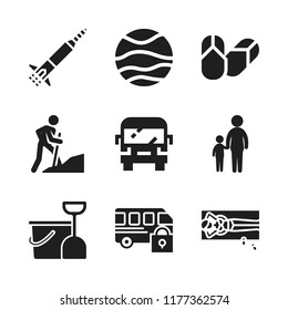 sun icon. 9 sun vector icons set. space ship, planet and sunscreen icons for web and design about sun theme