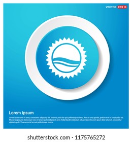 Sun Icon Abstract Blue Web Sticker Button - Free vector icon