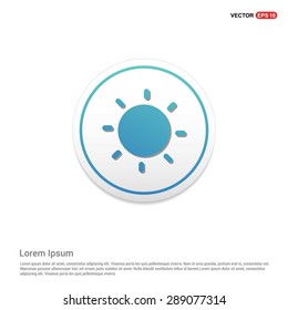 sun icon - abstract logo type icon - turquoise icon on white button background. Vector illustration