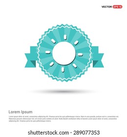 sun icon - abstract logo type icon - Retro vintage badge and label turquoise background. Vector illustration