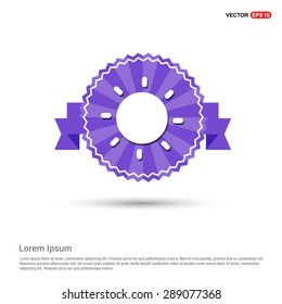 sun icon - abstract logo type icon - Retro vintage badge and label Purple background. Vector illustration