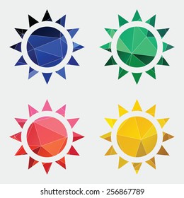 sun icon Abstract Triangle Geometrical background 