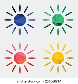 sun icon Abstract Triangle Geometrical background 