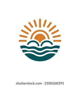 sun icon abstract vector art illustration and design