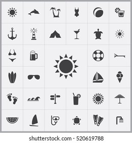 sun icon. beach icons universal set for web and mobile
