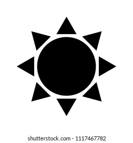 Sun icon . Black icon isolated on white background