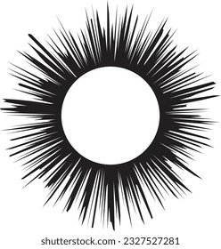 Sun icon black line drawing or doodle logo sunlight symbol weather element vector illustration