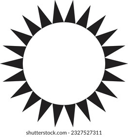 Sun icon black line drawing or doodle logo sunlight symbol weather element vector illustration