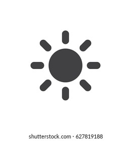 Sun icon in black on a white background. Vector illustration