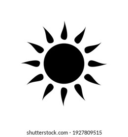 Sun Icon Black Sun Silhouette Warm Stock Vector (Royalty Free ...