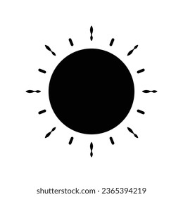 sun icon in black version sun glyph icon stock illustration