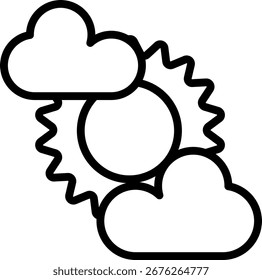 Sonnensymbol, Symbol für die schwarz-weiße Umrisslinie