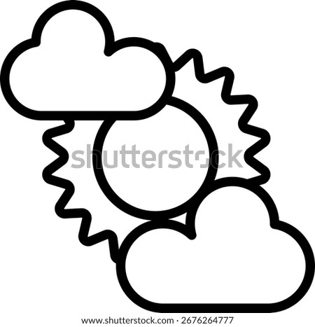 Sun icon, Black And White Outline Icon Symbol