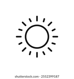 Sun icon black and white vector outline sign