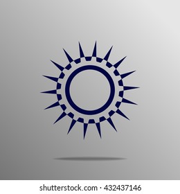 sun icon blue on a gray background